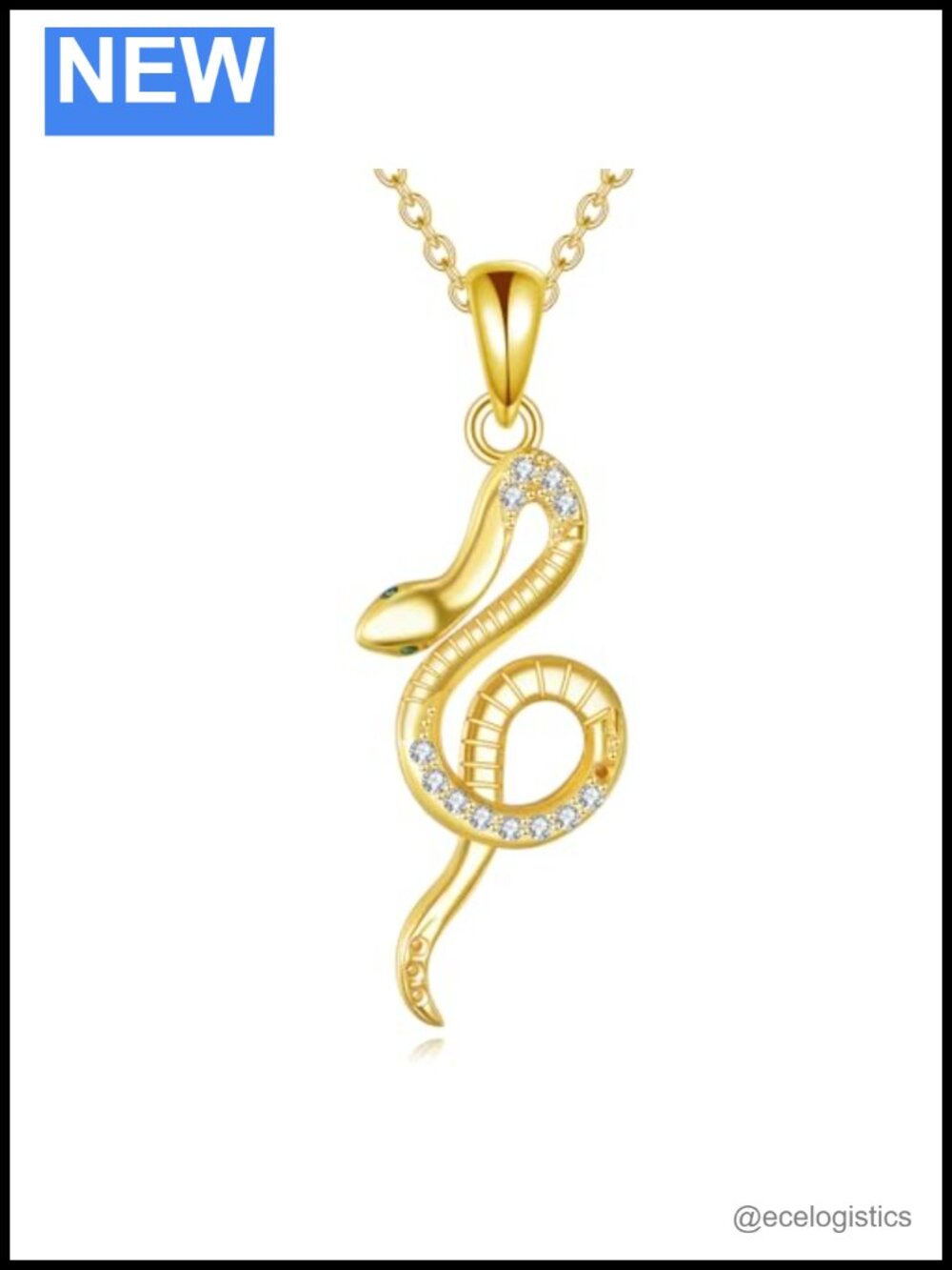 S925 Sterling Silver Snake Pendant Necklace Adjustable 18+2in Gift for Women